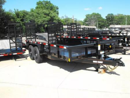 New Equipment Trailer Steel Deck 83 X 16 Dove 14000 GVWR  HD Equipment Ramps Covered #6 Mesh