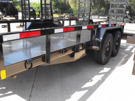 New Equipment Trailer Steel Deck 83 X 16 Dove 14000 GVWR  HD Equipment Ramps Covered #6 Mesh