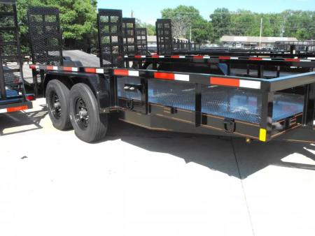 New Equipment Trailer Steel Deck 83 X 16 Dove 14000 GVWR  HD Equipment Ramps Covered #6 Mesh