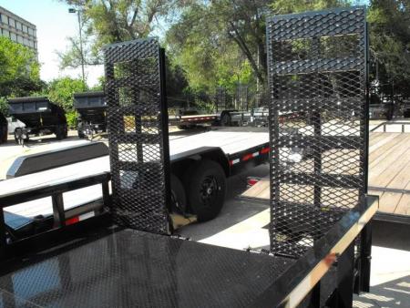 New Equipment Trailer Steel Deck 83 X 16 Dove 14000 GVWR  HD Equipment Ramps Covered #6 Mesh
