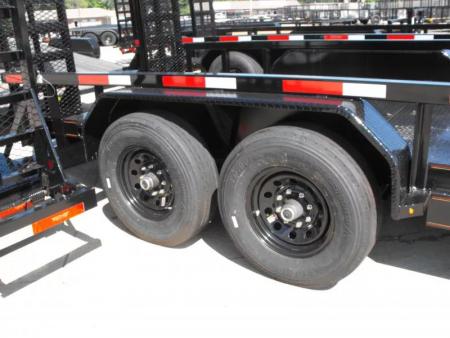 New Equipment Trailer Steel Deck 83 X 16 Dove 14000 GVWR  HD Equipment Ramps Covered #6 Mesh