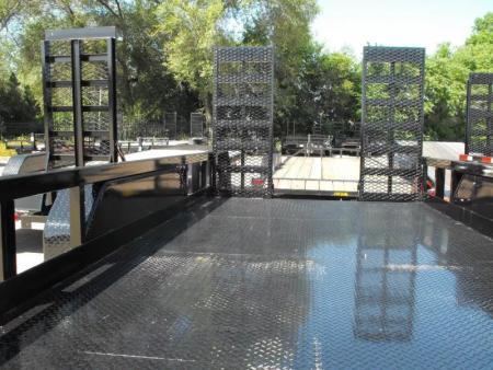 New Equipment Trailer Steel Deck 83 X 16 Dove 14000 GVWR  HD Equipment Ramps Covered #6 Mesh