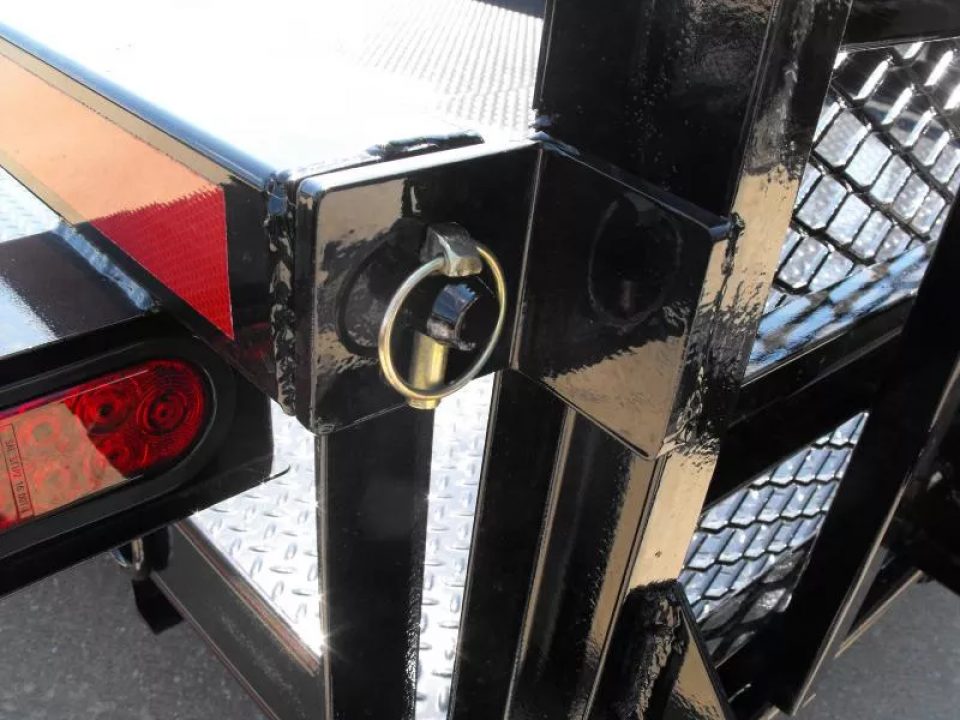 New Equipment Trailer Steel Deck 83 X 18 Dove 14000 GVWR  HD Equipment Ramps Covered #6 Mesh