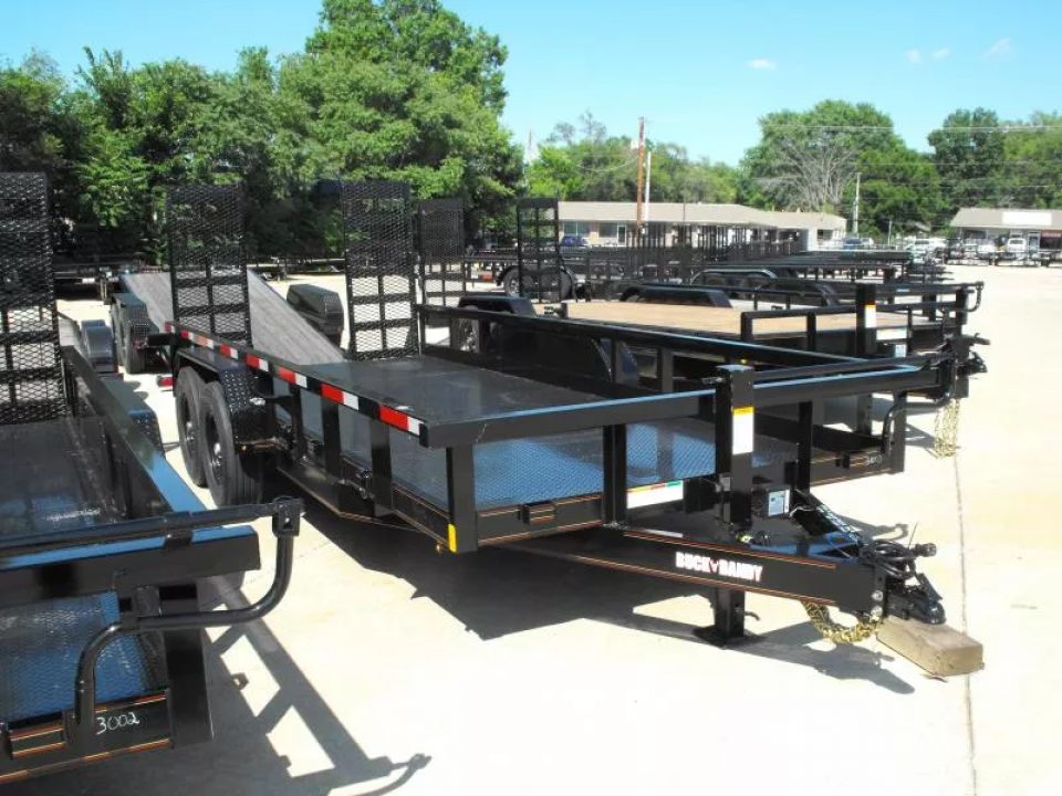 New Equipment Trailer Steel Deck 83 X 18 Dove 14000 GVWR  HD Equipment Ramps Covered #6 Mesh
