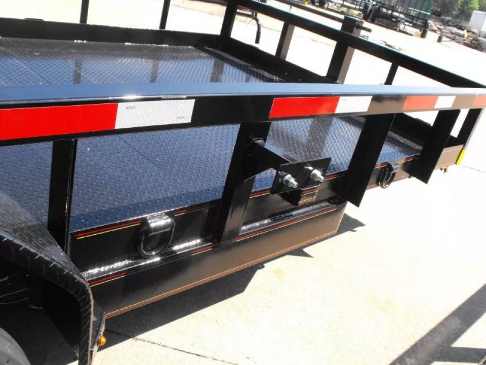 New Equipment Trailer Steel Deck 83 X 18 Dove 14000 GVWR  HD Equipment Ramps Covered #6 Mesh