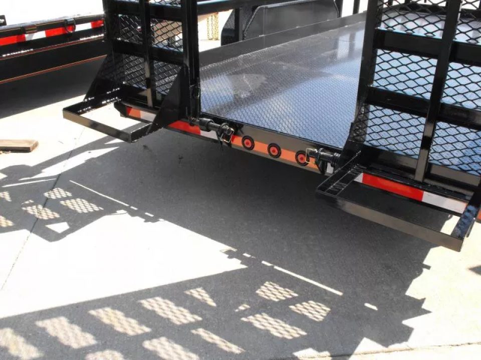 New Equipment Trailer Steel Deck 83 X 18 Dove 14000 GVWR  HD Equipment Ramps Covered #6 Mesh