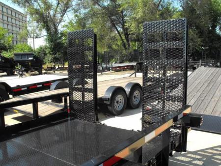 New Equipment Trailer Steel Deck 83 X 18 Dove 14000 GVWR  HD Equipment Ramps Covered #6 Mesh