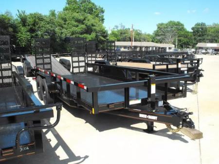 New Equipment Trailer Steel Deck 83 X 18 Dove 14000 GVWR  HD Equipment Ramps Covered #6 Mesh