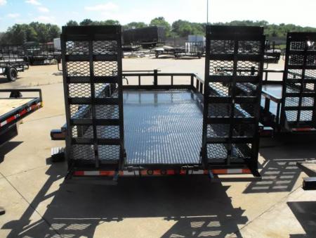 New Equipment Trailer Steel Deck 83 X 18 Dove 14000 GVWR  HD Equipment Ramps Covered #6 Mesh