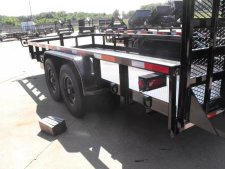 New Equipment Trailer Steel Deck 83 X 18 Dove 14000 GVWR  HD Equipment Ramps Covered #6 Mesh