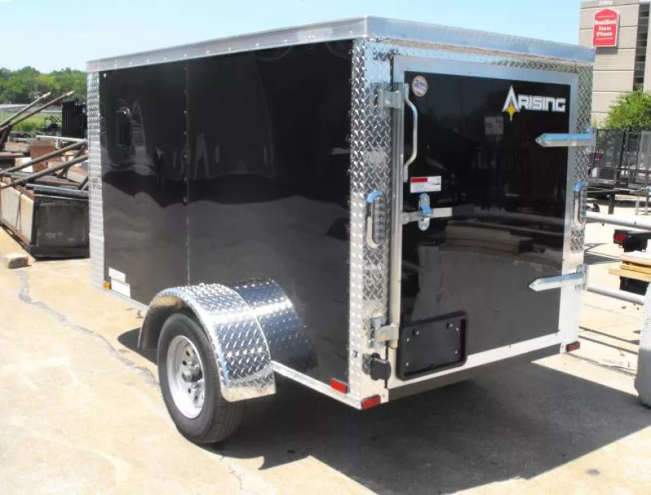 New HUGE Sale  Enclosed Trailer  4 X 8 Barn Door 4'  Interior   Black In Color 080 Skin