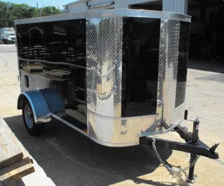 New HUGE Sale  Enclosed Trailer  4 X 8 Barn Door 4'  Interior   Black In Color 080 Skin