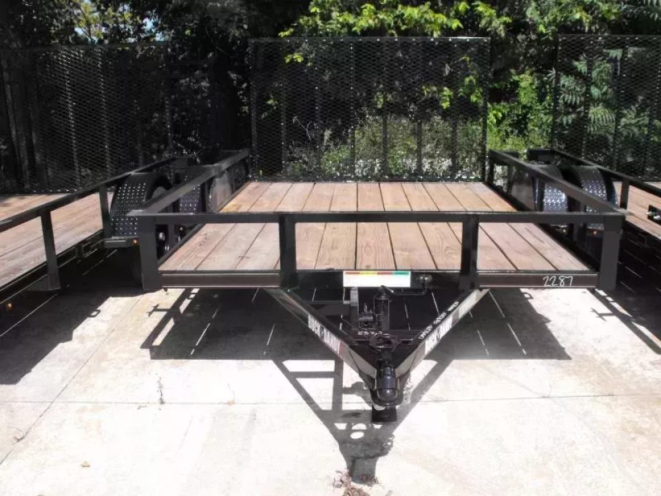 New 83 X 10 Utility Trailer   HD Spring Assisted Ramp Folds Forward and rear for loading