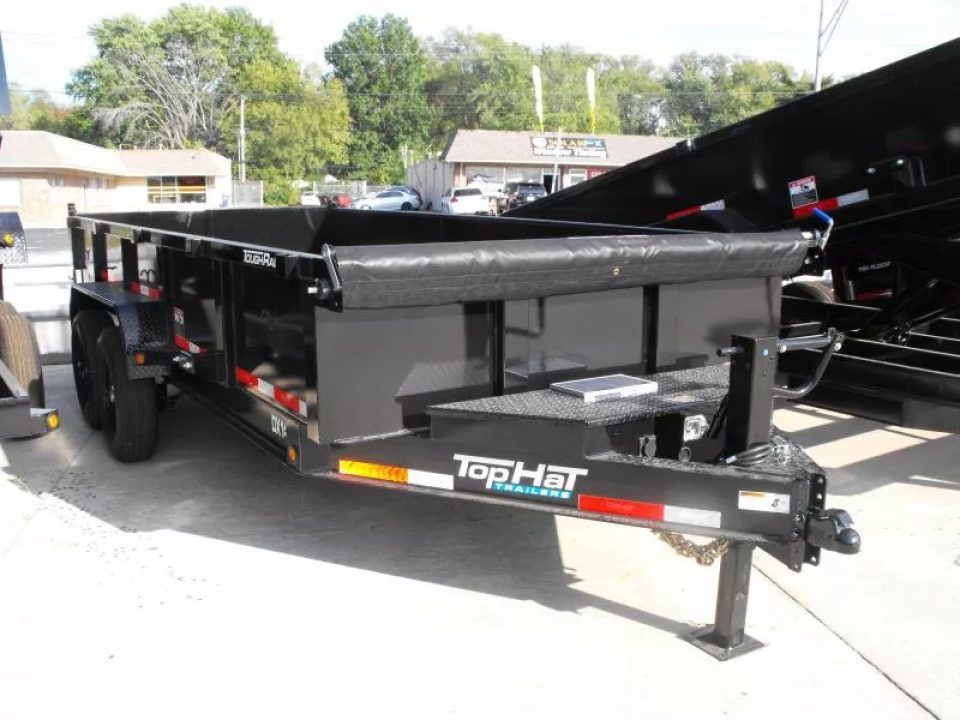 New DUMP TRAILER 83 X 16 2' WALLS 14000 GVWR Slipper Springs 30 Watt Solar