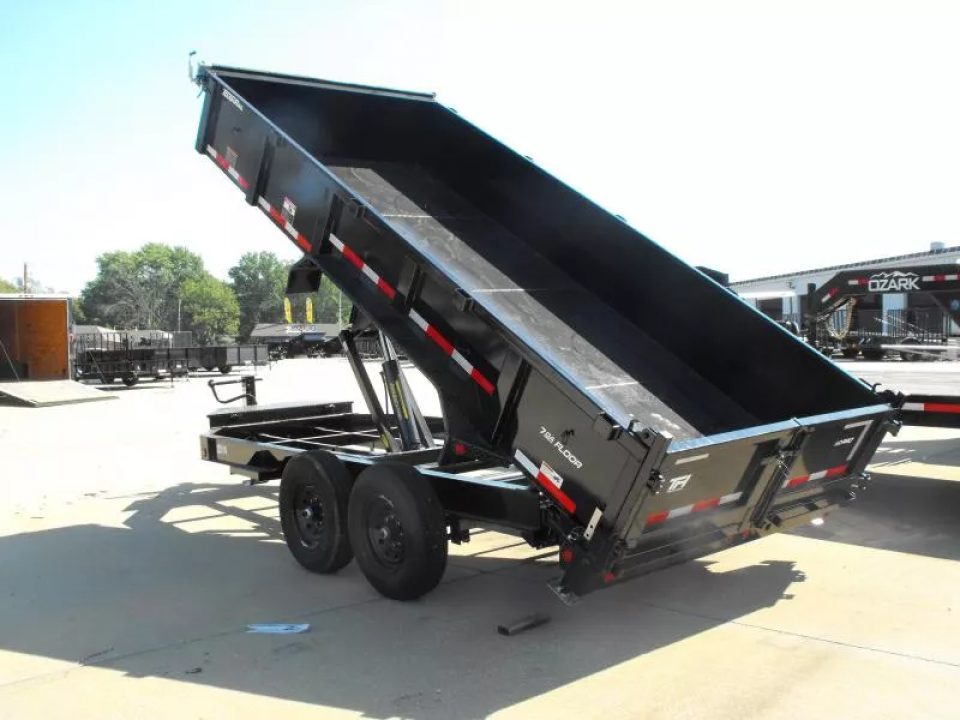 New DUMP TRAILER 83 X 16 2' WALLS 14000 GVWR Slipper Springs 30 Watt Solar