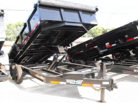 New DUMP TRAILER 83 X 16 2' WALLS 14000 GVWR Slipper Springs 30 Watt Solar