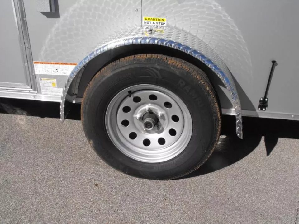 New Enclosed Trailer 7 X 10  Barn Door Concession Window 30 Amp Package Color Silver Mist