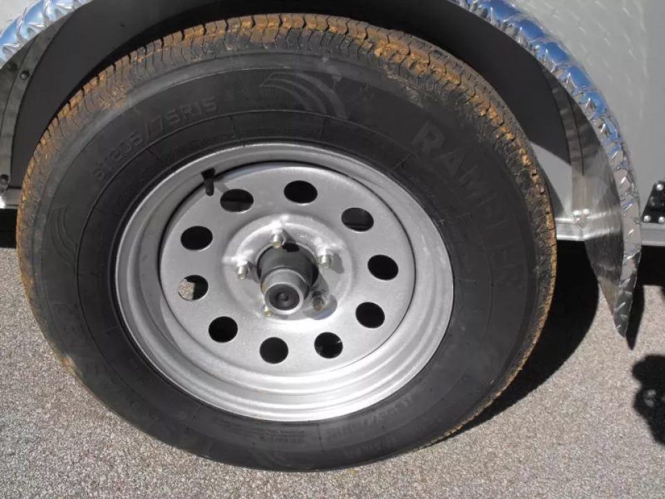 New Enclosed Trailer 7 X 10  Barn Door Concession Window 30 Amp Package Color Silver Mist