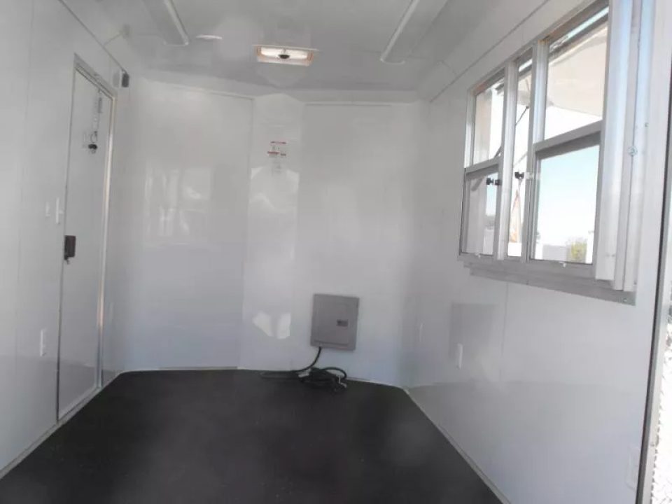 New Enclosed Trailer 7 X 10  Barn Door Concession Window 30 Amp Package Color Silver Mist