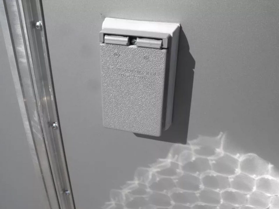 New Enclosed Trailer 7 X 10  Barn Door Concession Window 30 Amp Package Color Silver Mist