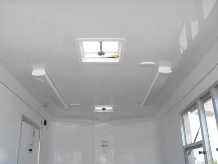 New Enclosed Trailer 7 X 10  Barn Door Concession Window 30 Amp Package Color Silver Mist