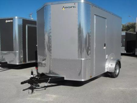 New Enclosed Trailer 7 X 10  Barn Door Concession Window 30 Amp Package Color Silver Mist