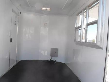 New Enclosed Trailer 7 X 10  Barn Door Concession Window 30 Amp Package Color Silver Mist