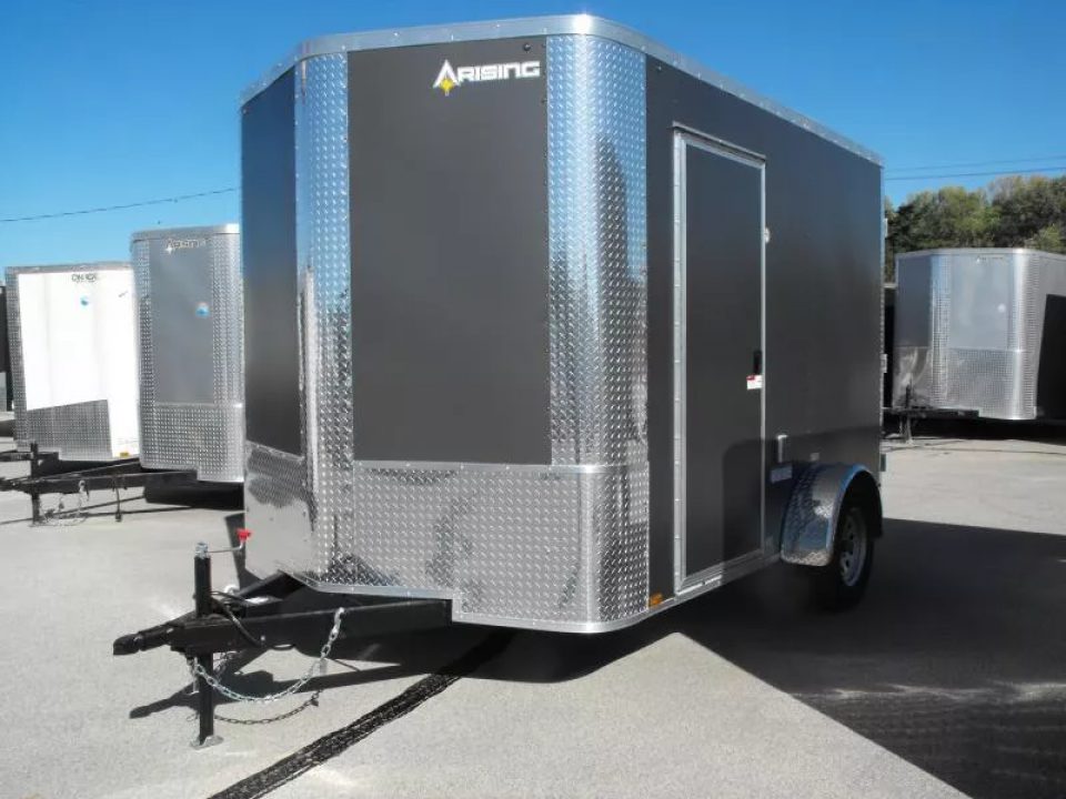 New Enclosed Trailer 7 X 10 barn Door Concession Window 30 Amp Package Color Charcoal