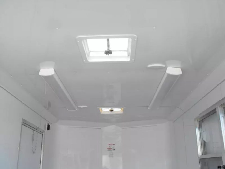 New Enclosed Trailer 7 X 10 barn Door Concession Window 30 Amp Package Color Charcoal