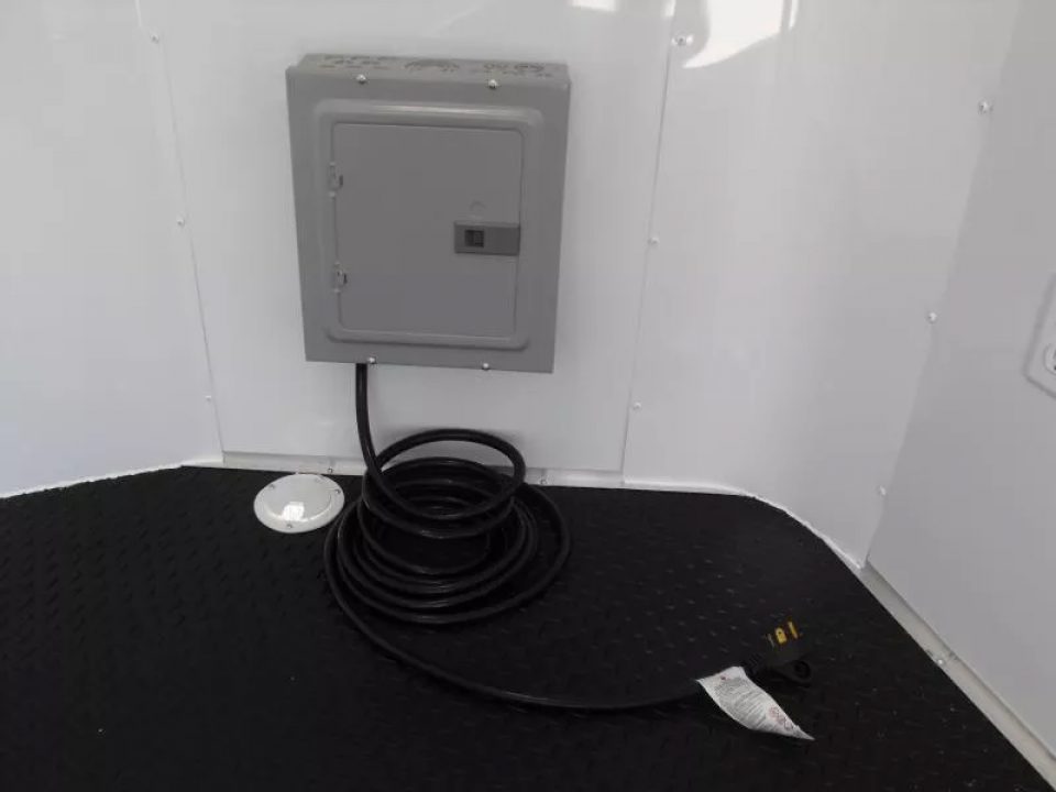 New Enclosed Trailer 7 X 10 barn Door Concession Window 30 Amp Package Color Charcoal