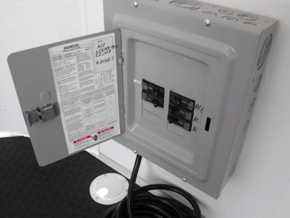 New Enclosed Trailer 7 X 10 barn Door Concession Window 30 Amp Package Color Charcoal