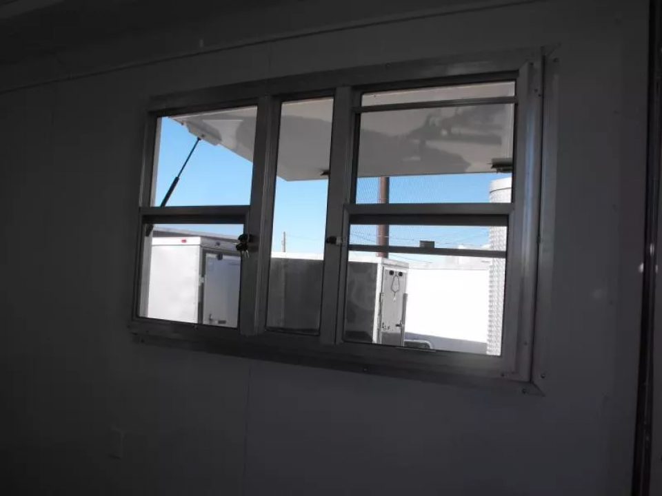 New Enclosed Trailer 7 X 10 barn Door Concession Window 30 Amp Package Color Charcoal