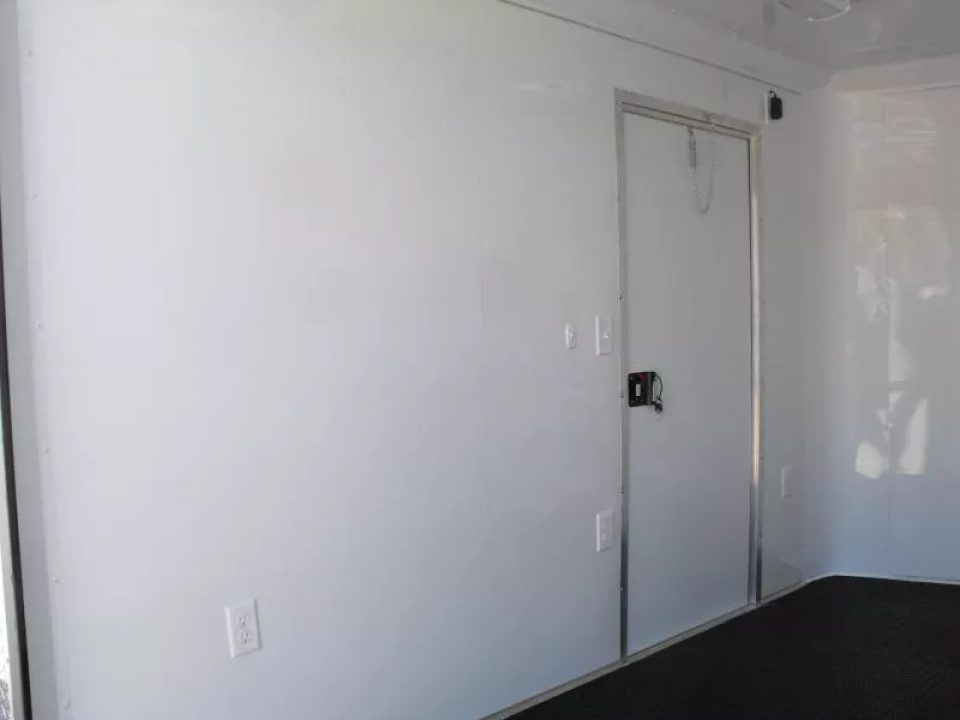 New Enclosed Trailer 7 X 10 barn Door Concession Window 30 Amp Package Color Charcoal