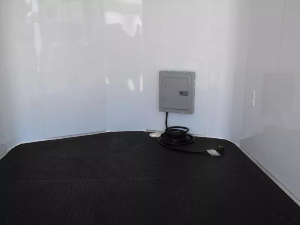 New Enclosed Trailer 7 X 10 barn Door Concession Window 30 Amp Package Color Charcoal