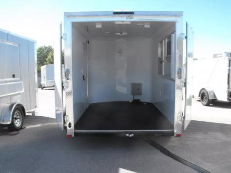 New Enclosed Trailer 7 X 10 barn Door Concession Window 30 Amp Package Color Charcoal