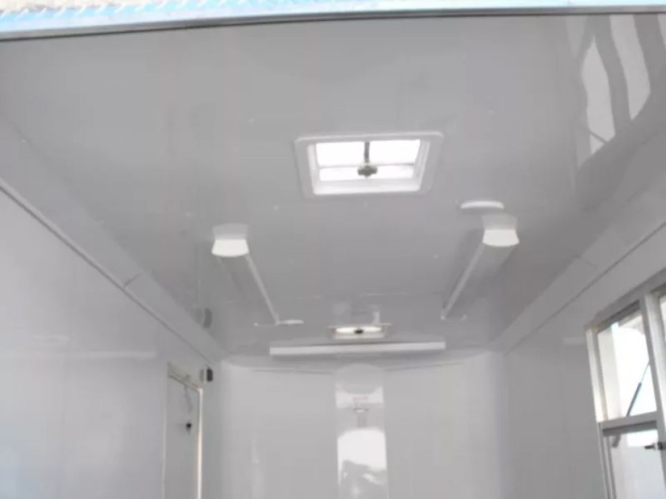 New Enclosed Trailer 7 X 12 Barn Door Concession Window 30 Amp Package Color Silver Mist
