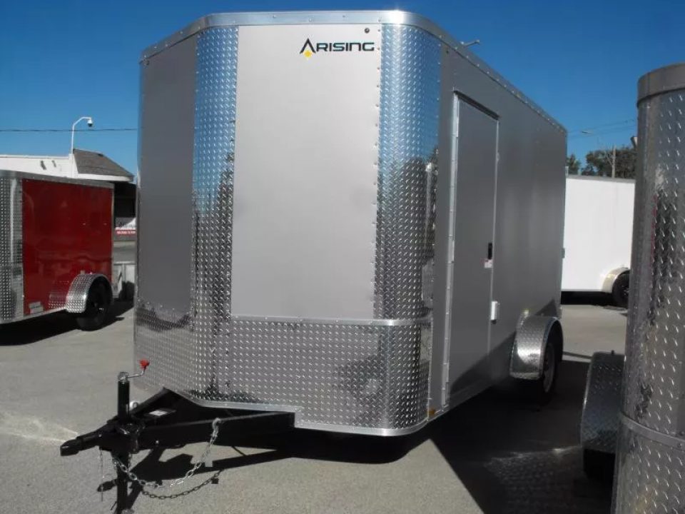 New Enclosed Trailer 7 X 12 Barn Door Concession Window 30 Amp Package Color Silver Mist