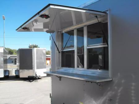 New Enclosed Trailer 7 X 12 Barn Door Concession Window 30 Amp Package Color Silver Mist