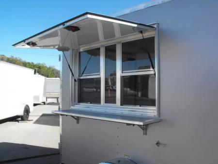 New Enclosed Trailer 7 X 12 Barn Door Concession Window 30 Amp Package Color Silver Mist