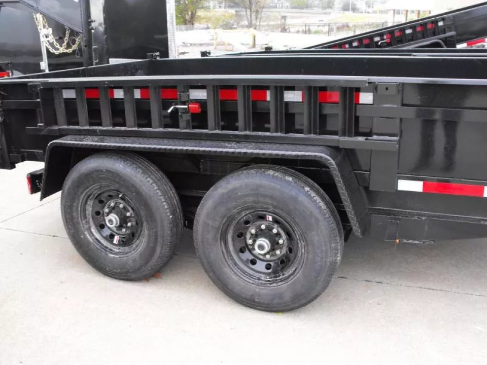 New Dump Trailer 7 X 12 Spreader Gate 12000 GVWR Tarp & 6" Wood Side Extensions & Tarp Included