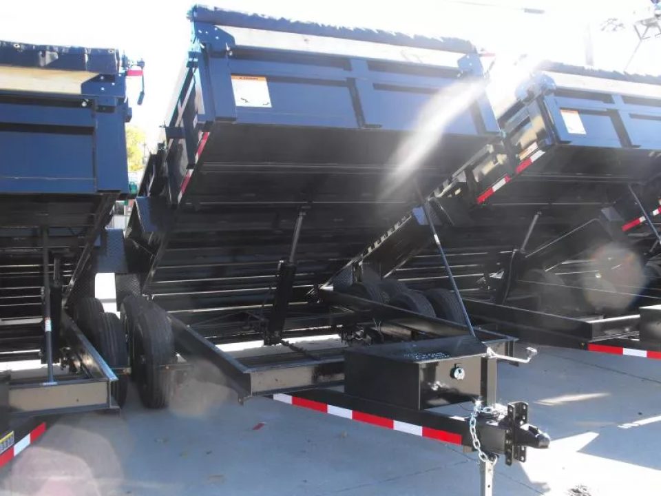 New Dump Trailer 7 X 12 Spreader Gate 12000 GVWR Tarp & 6" Wood Side Extensions & Tarp Included