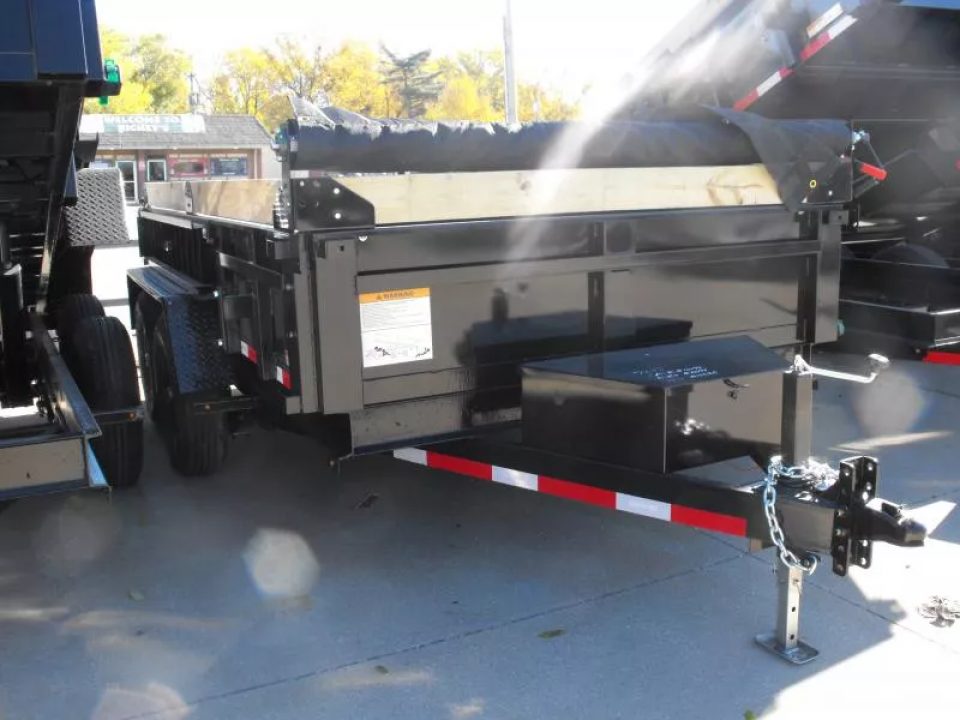 New Dump Trailer 7 X 12 Spreader Gate 12000 GVWR Tarp & 6" Wood Side Extensions & Tarp Included