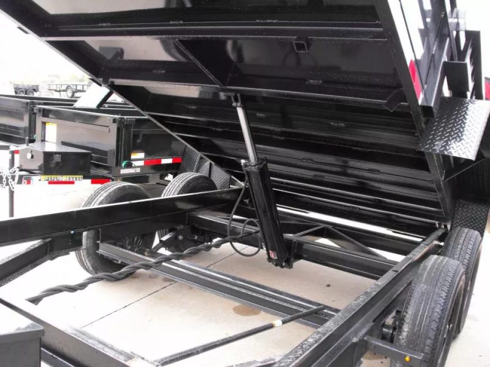 New Dump Trailer 7 X 12 Spreader Gate 12000 GVWR Tarp & 6" Wood Side Extensions & Tarp Included