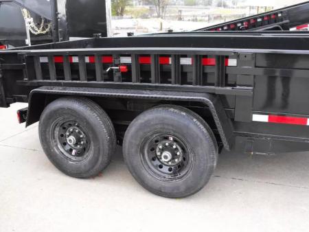New Dump Trailer 7 X 12 Spreader Gate 12000 GVWR Tarp & 6" Wood Side Extensions & Tarp Included