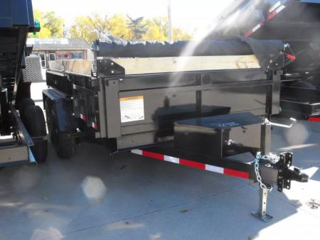 New Dump Trailer 7 X 12 Spreader Gate 12000 GVWR Tarp & 6" Wood Side Extensions & Tarp Included