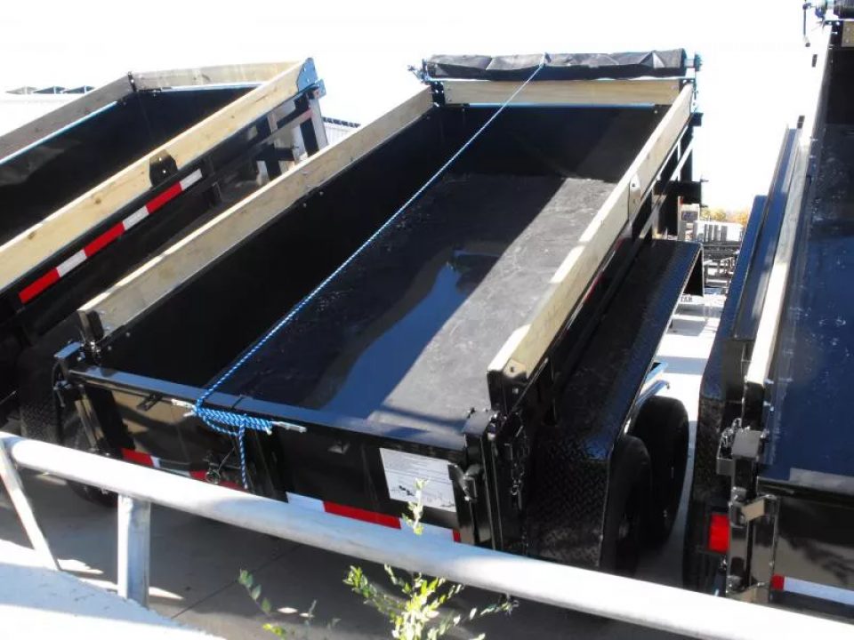 New Dump Trailer 5 X 10  Spreader Gate 9990 GVWR 6" Wall Extensions Tarp Included