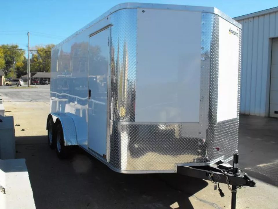 New SALE ***    Enclosed Trailer  7 x 14  RAMP DOOR   WHITE  In Color   7000 GVWR   6' 3"  Interior