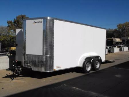New SALE ***    Enclosed Trailer  7 x 14  RAMP DOOR   WHITE  In Color   7000 GVWR   6' 3   Interior
