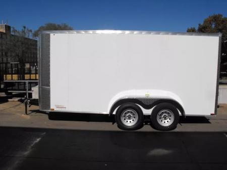 New SALE ***    Enclosed Trailer  7 x 14  RAMP DOOR   WHITE  In Color   7000 GVWR   6' 3"  Interior
