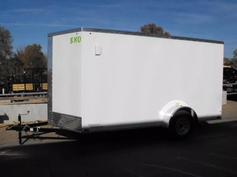 New Enclosed Trailer 6X 12  Ramp White In Color 2990 Axle